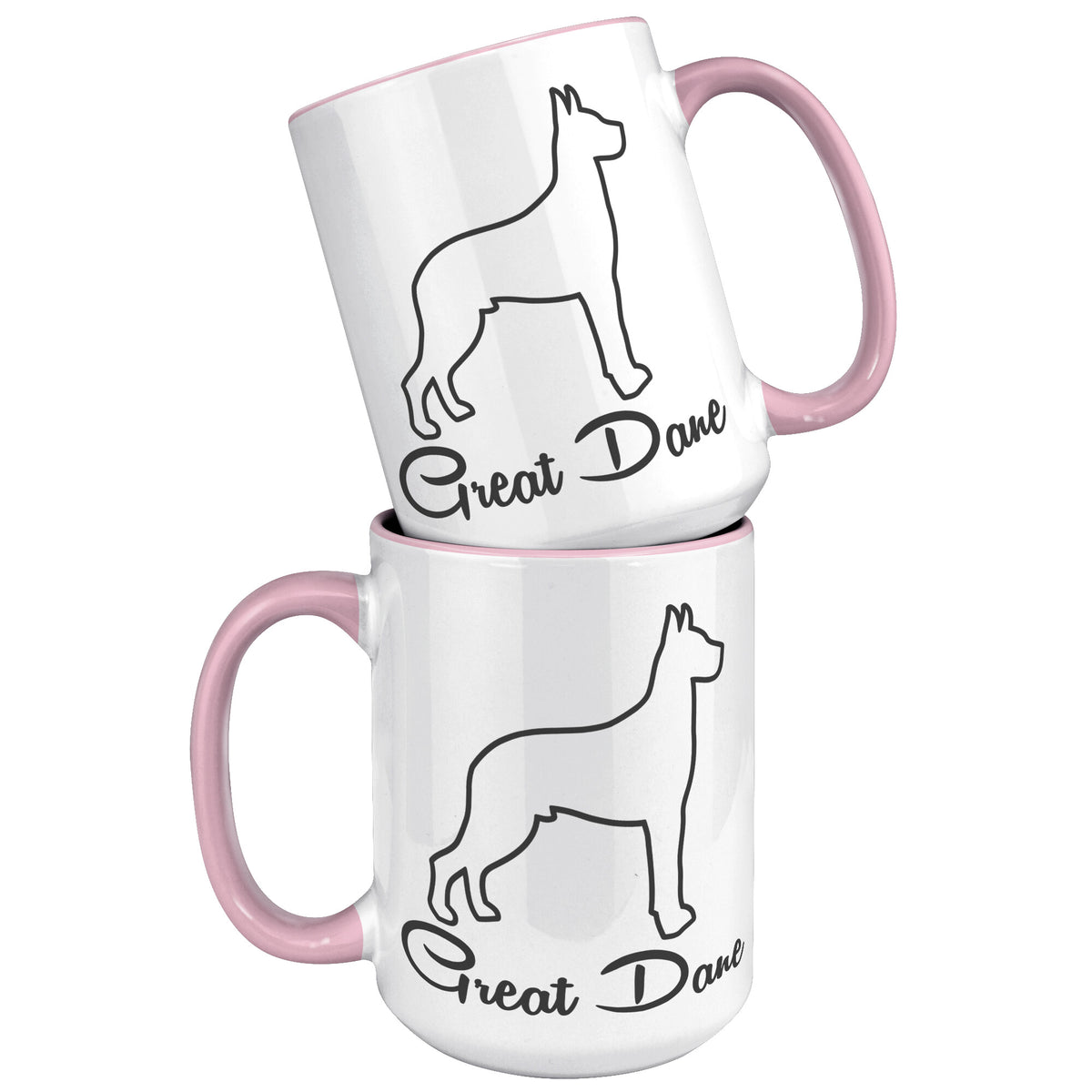 Great Dane Dog Outlined Silhouette 15oz Accent Mug