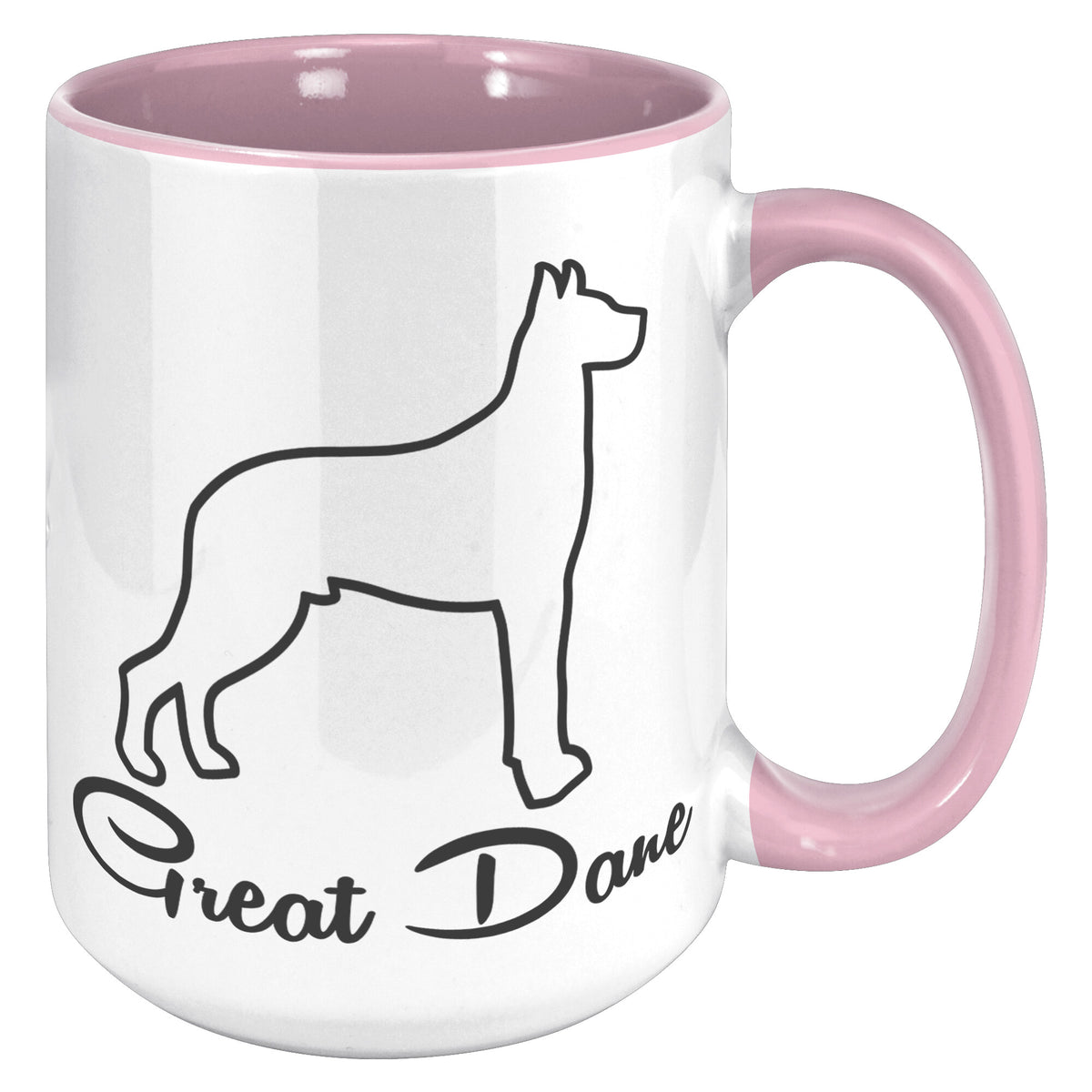 Great Dane Dog Outlined Silhouette 15oz Accent Mug