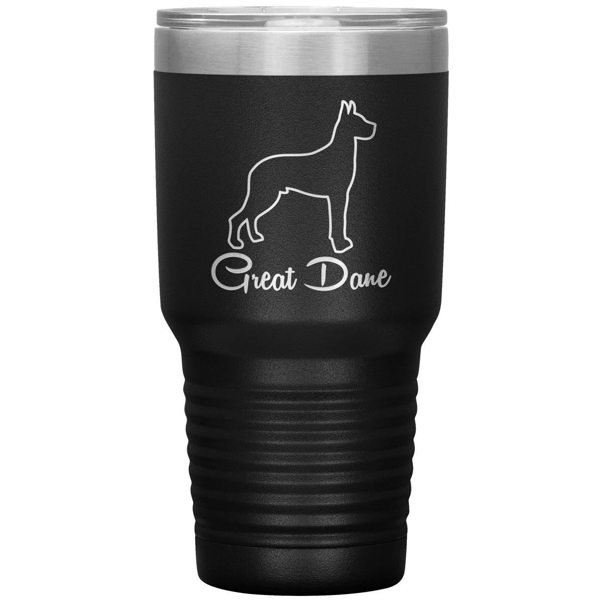 Great Dane Dog Outlined Silhouette 30oz Insulated Tumbler