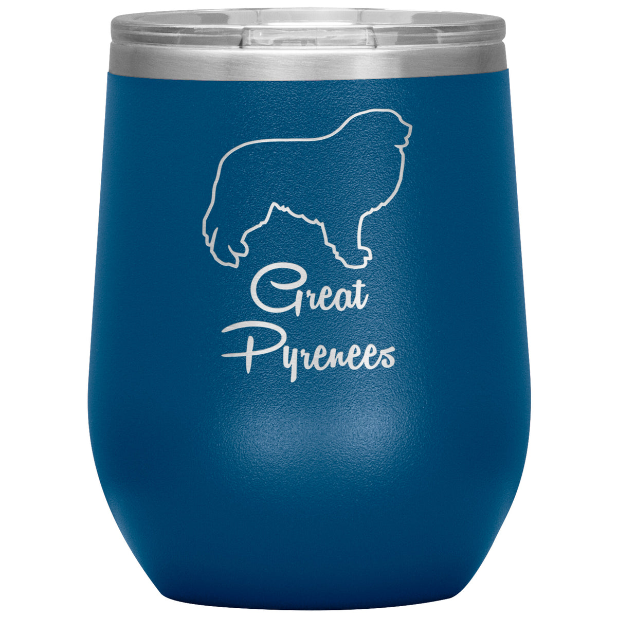 Great Pyrenees Dog Outlined Silhouette 12oz Wine Insulated Tumbler