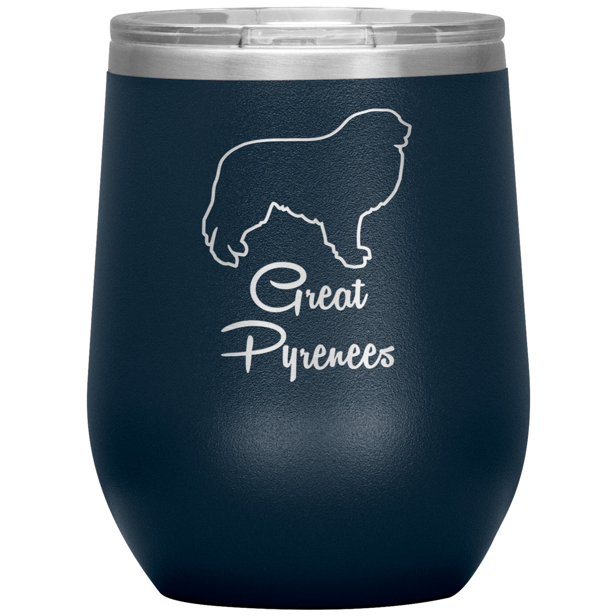 Great Pyrenees Dog Outlined Silhouette 12oz Wine Insulated Tumbler