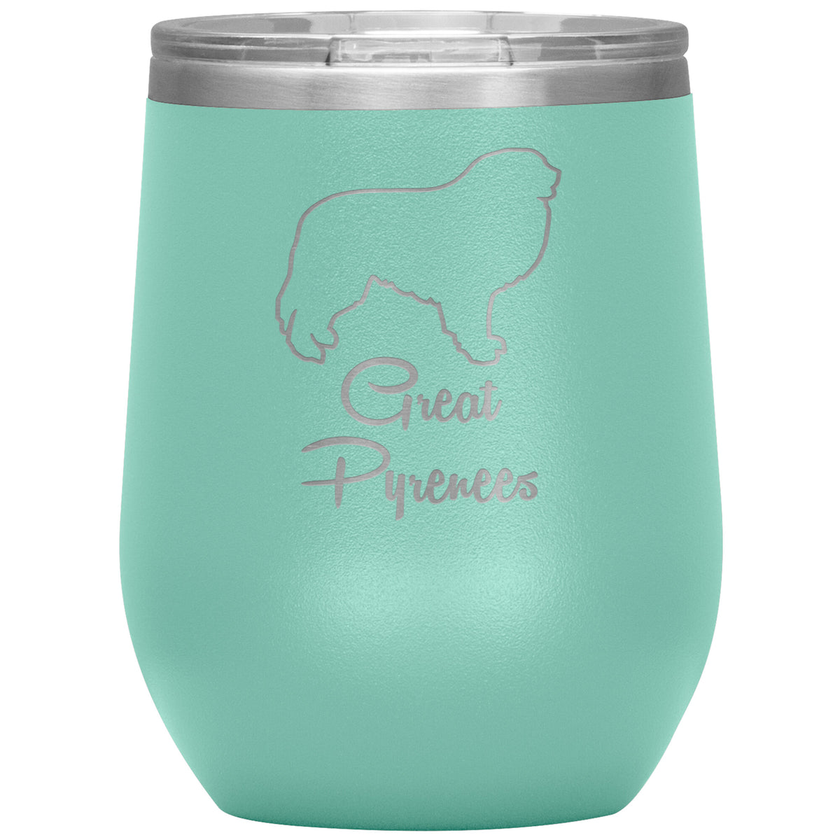 Great Pyrenees Dog Outlined Silhouette 12oz Wine Insulated Tumbler