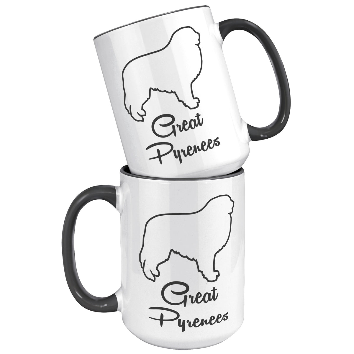 Great Pyrenees Dog Outlined Silhouette 15oz Accent Mug