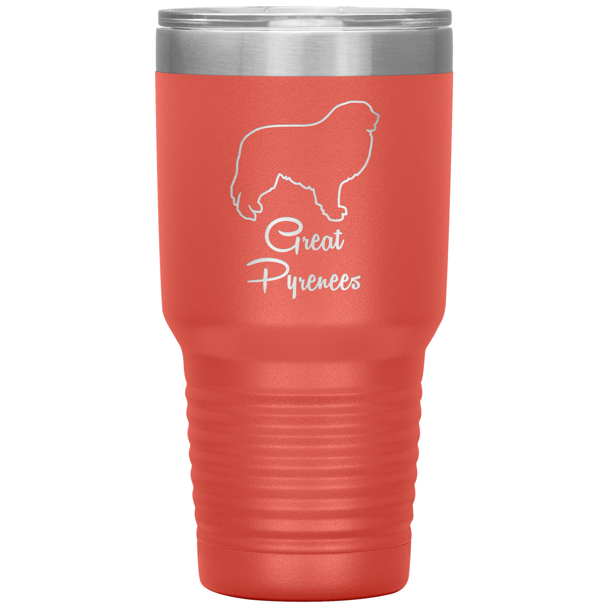 Great Pyrenees Dog Outlined Silhouette 30oz Insulated Tumbler