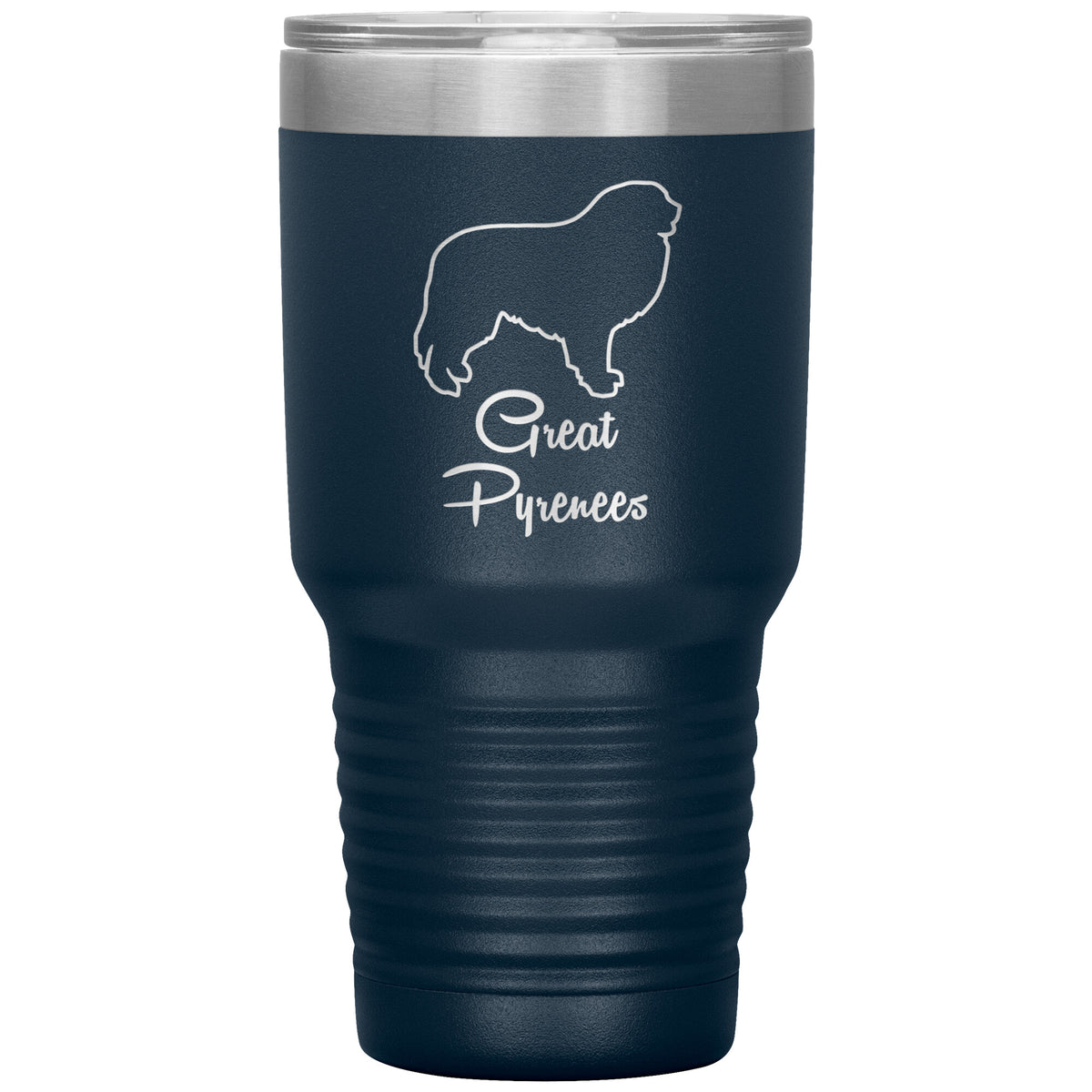 Great Pyrenees Dog Outlined Silhouette 30oz Insulated Tumbler