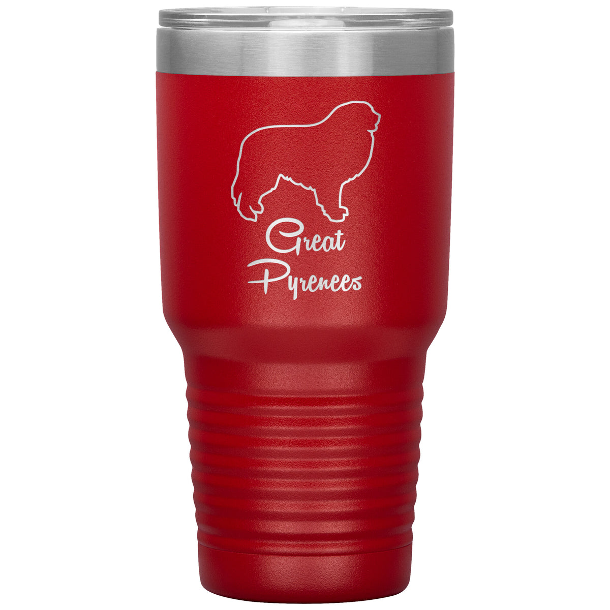 Great Pyrenees Dog Outlined Silhouette 30oz Insulated Tumbler
