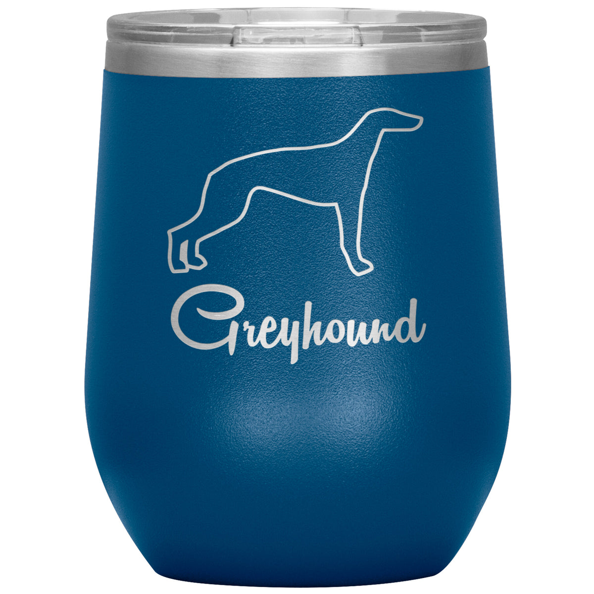 Greyhound Dog Outlined Silhouette 12oz Wine Insulated Tumbler