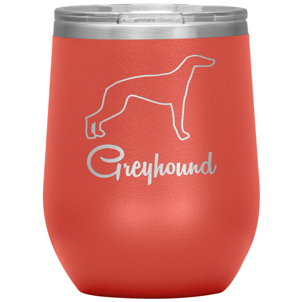 Greyhound Dog Outlined Silhouette 12oz Wine Insulated Tumbler