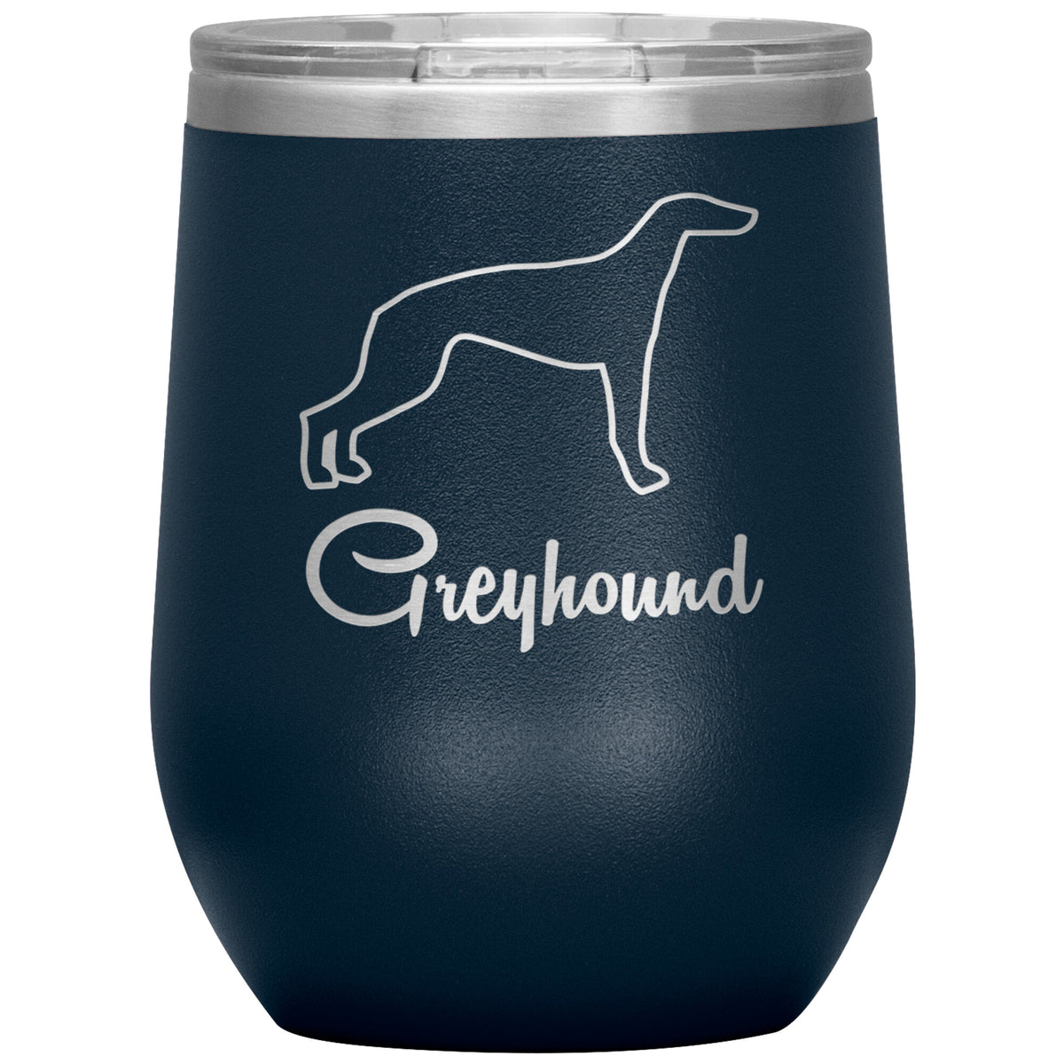 Greyhound Dog Outlined Silhouette 12oz Wine Insulated Tumbler