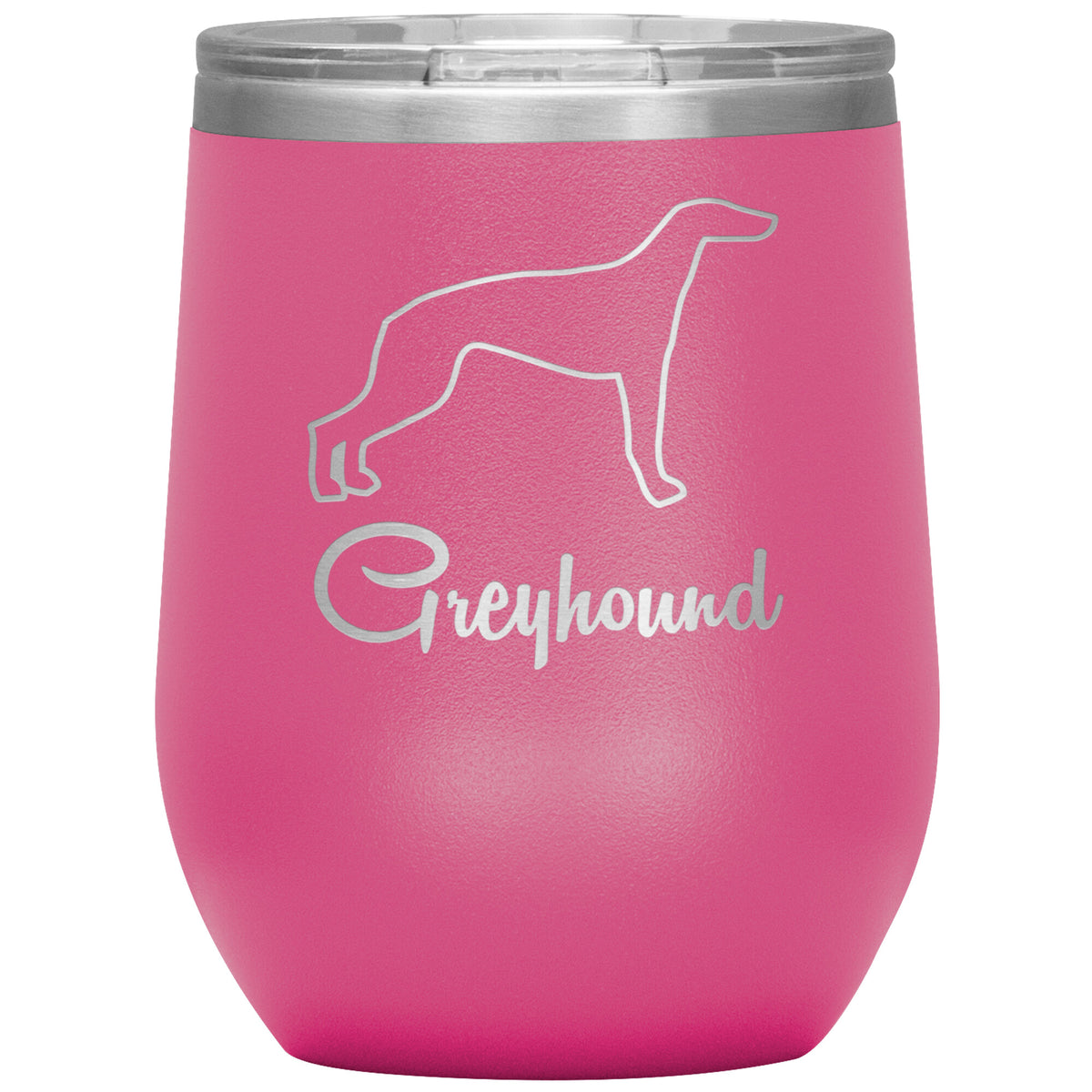 Greyhound Dog Outlined Silhouette 12oz Wine Insulated Tumbler