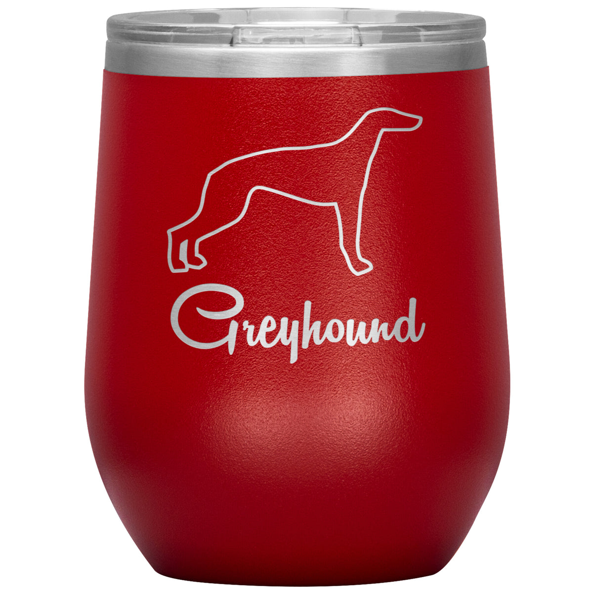 Greyhound Dog Outlined Silhouette 12oz Wine Insulated Tumbler