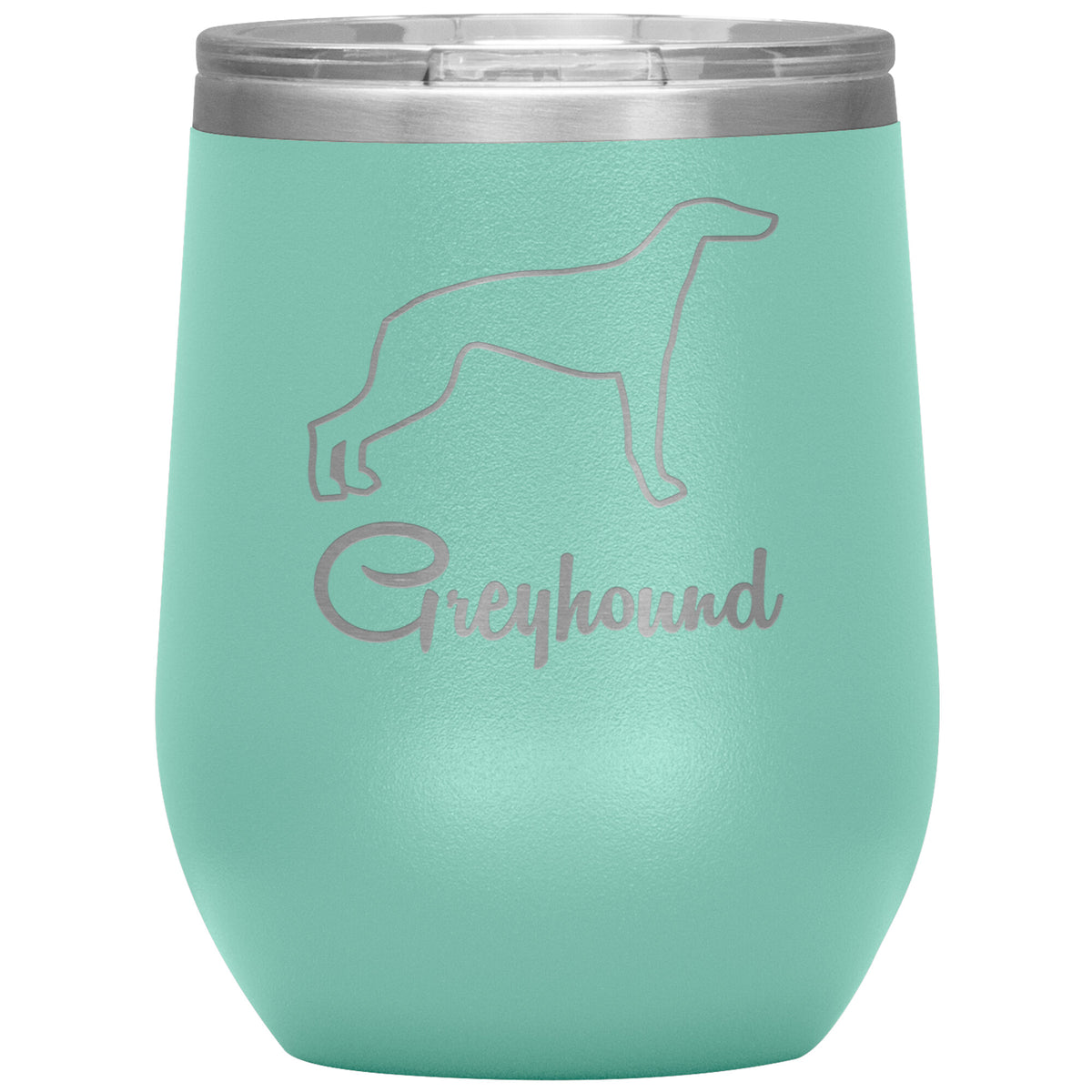 Greyhound Dog Outlined Silhouette 12oz Wine Insulated Tumbler