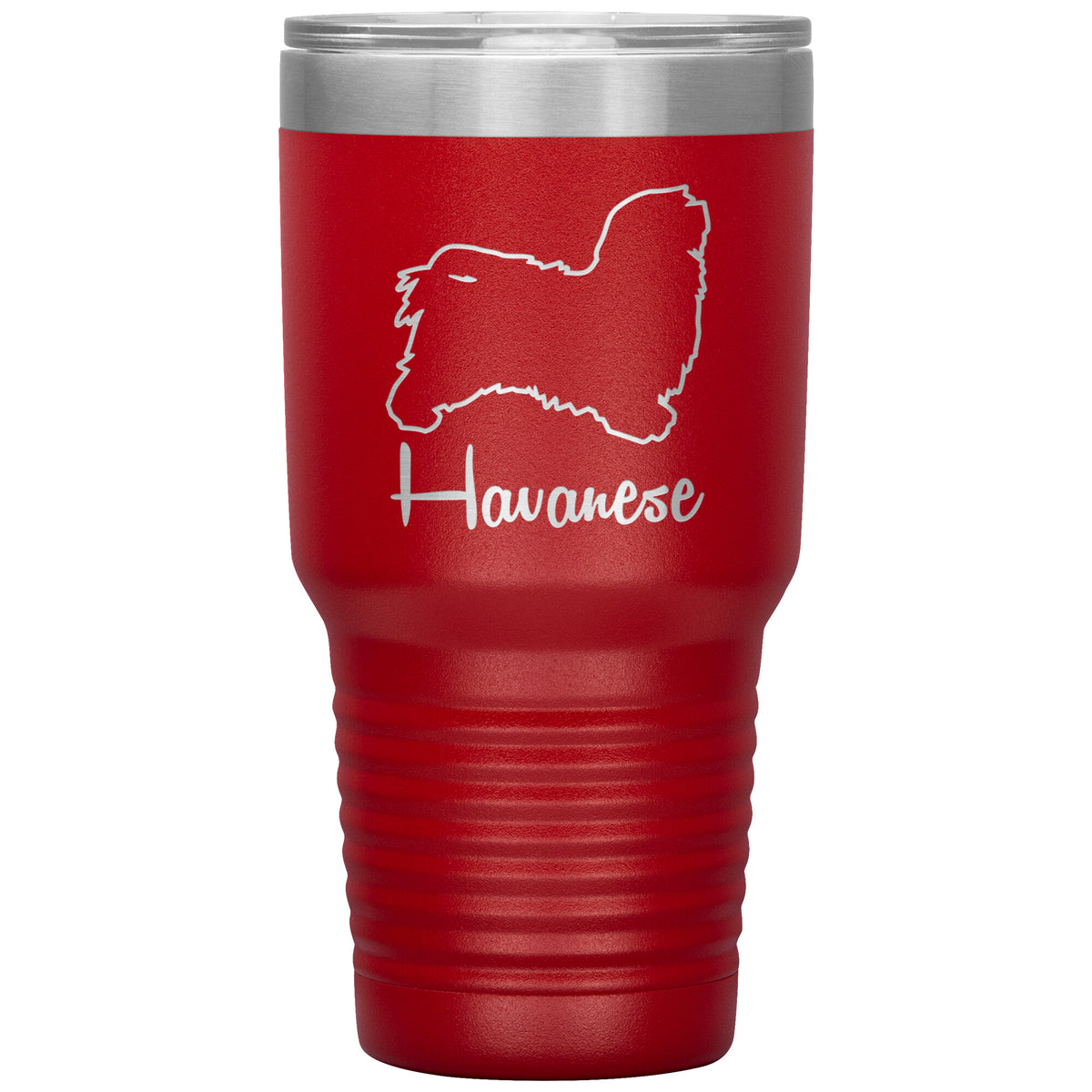 Havanese Dog Outlined Silhouette 30oz Insulated Tumbler