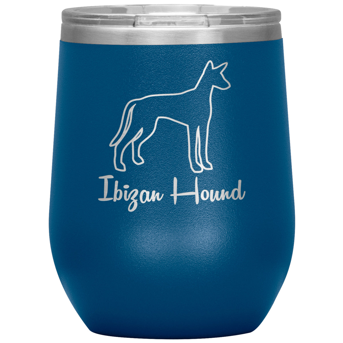 Ibizan Hound Dog Outlined Silhouette 12oz Wine Insulated Tumbler