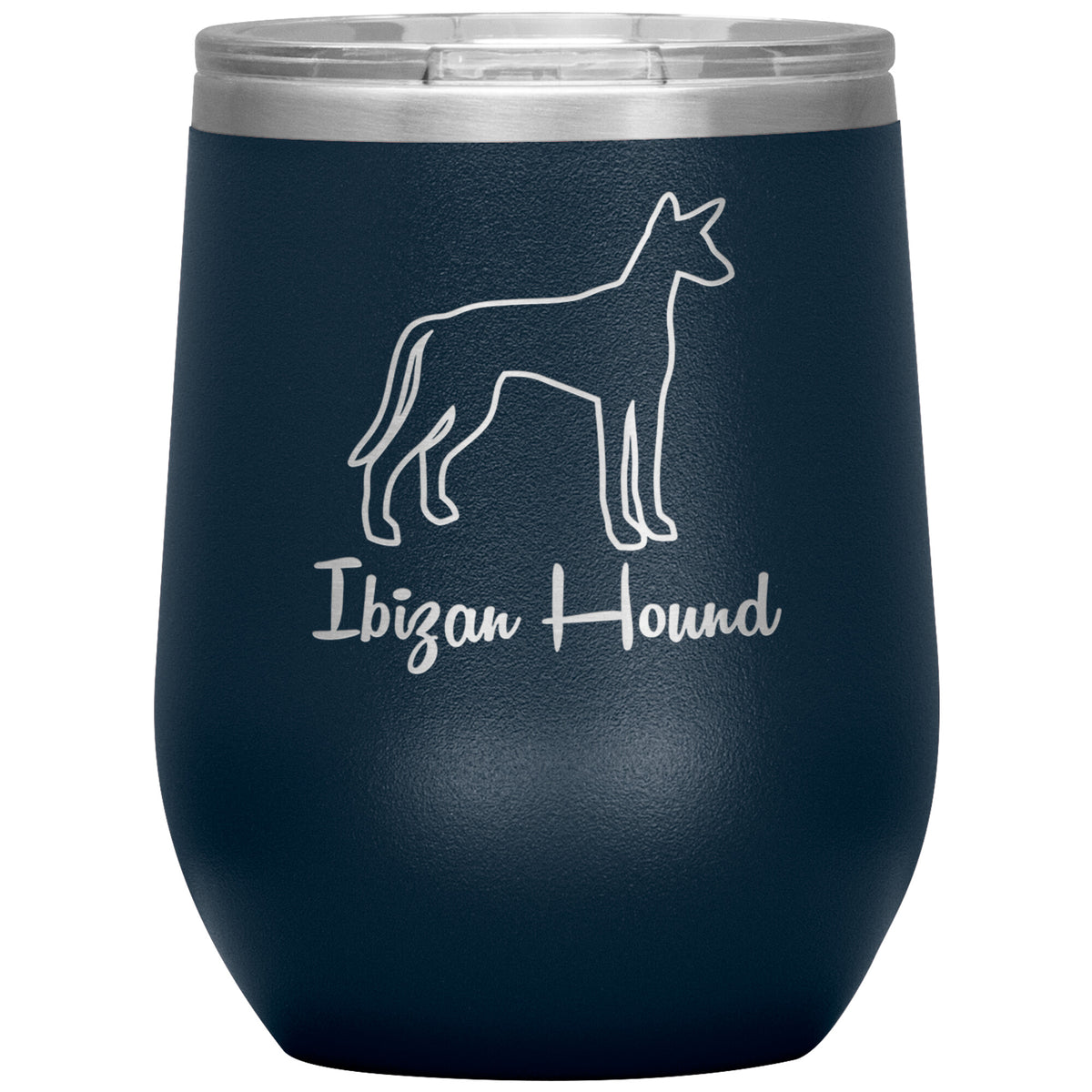Ibizan Hound Dog Outlined Silhouette 12oz Wine Insulated Tumbler