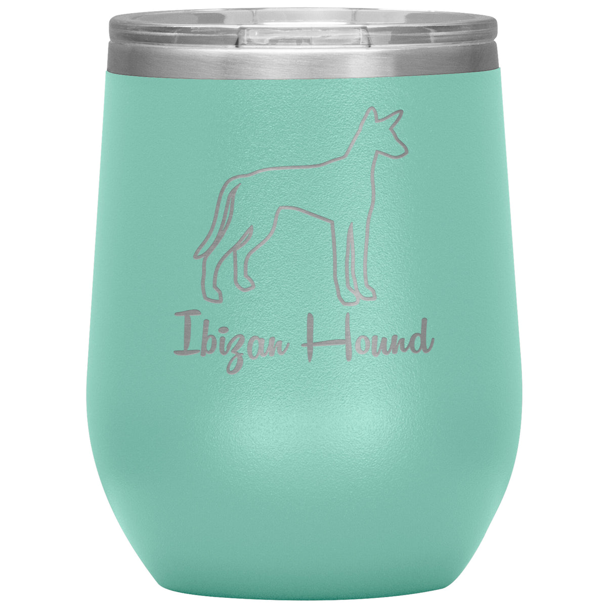 Ibizan Hound Dog Outlined Silhouette 12oz Wine Insulated Tumbler