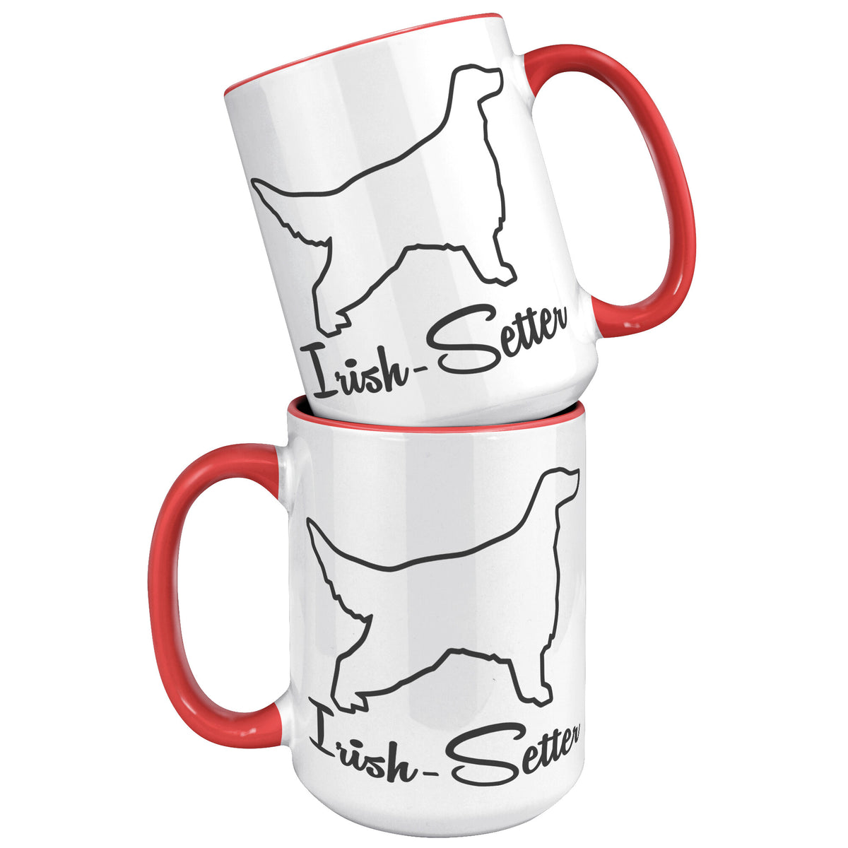 Irish Setter Dog Outlined Silhouette 15oz Accent Mug