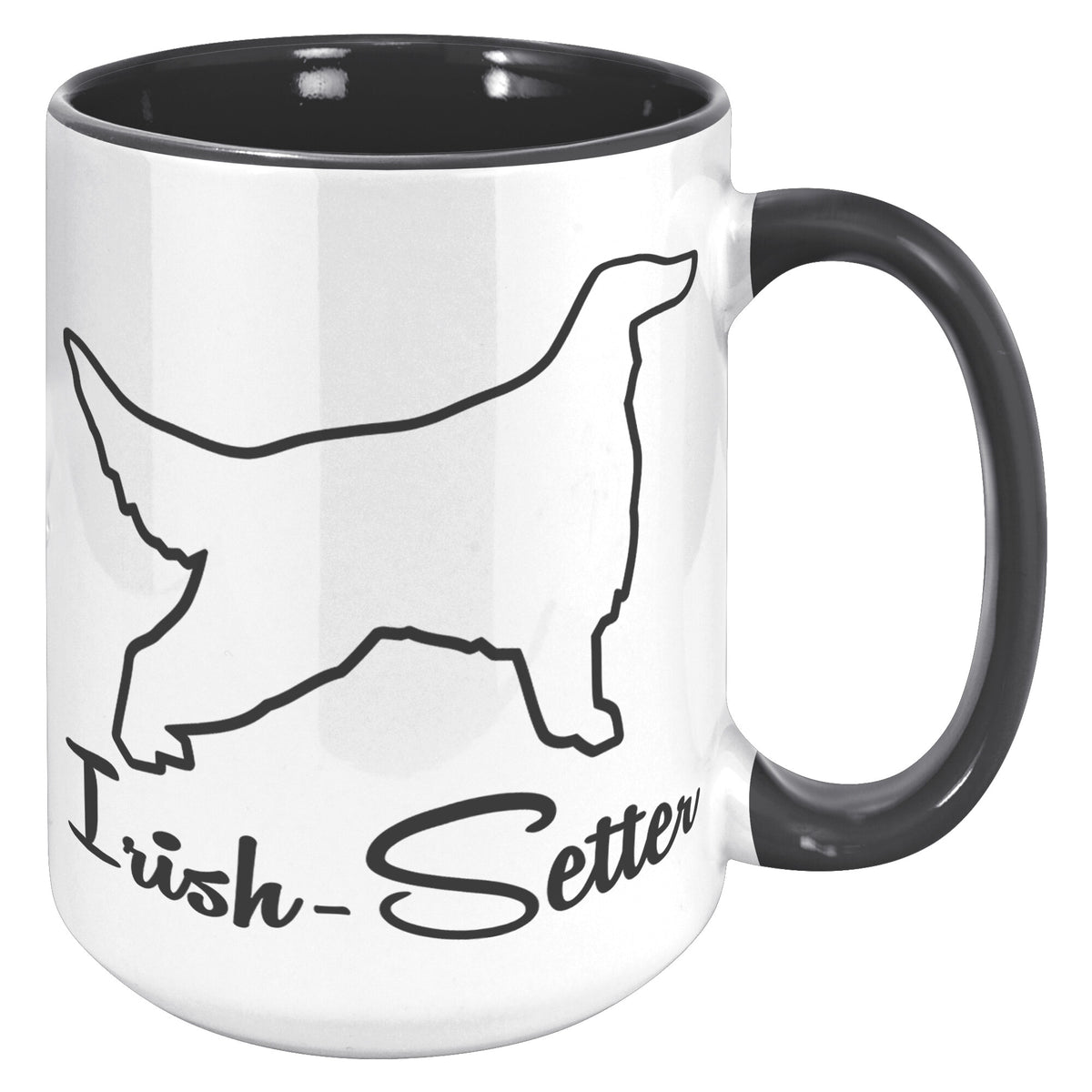 Irish Setter Dog Outlined Silhouette 15oz Accent Mug