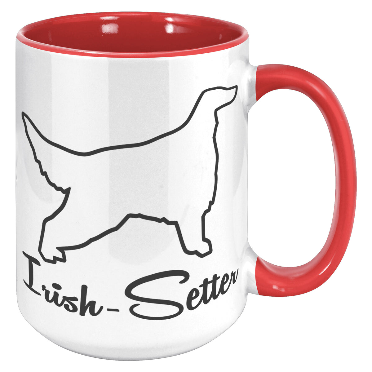 Irish Setter Dog Outlined Silhouette 15oz Accent Mug