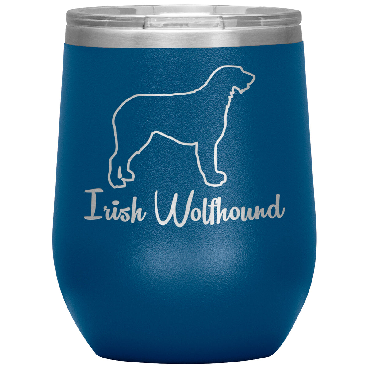 Irish Wolfhound Dog Outlined Silhouette 12oz Wine Insulated Tumbler