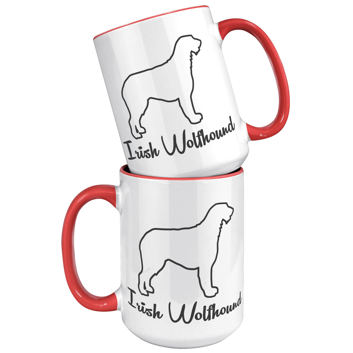 Irish Wolfhound Dog Outlined Silhouette 15oz Accent Mug