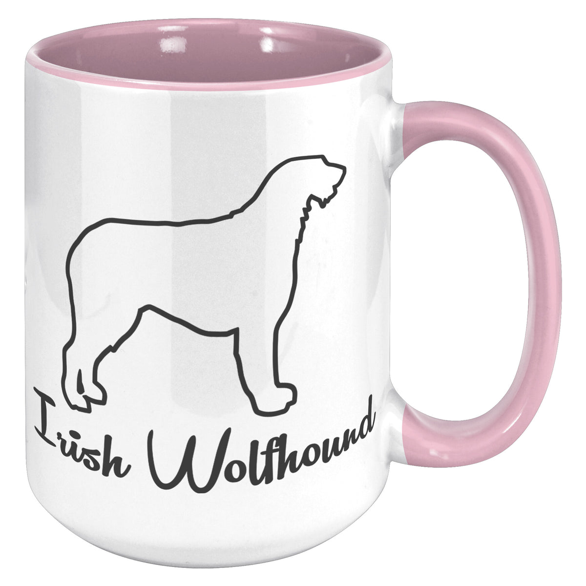 Irish Wolfhound Dog Outlined Silhouette 15oz Accent Mug