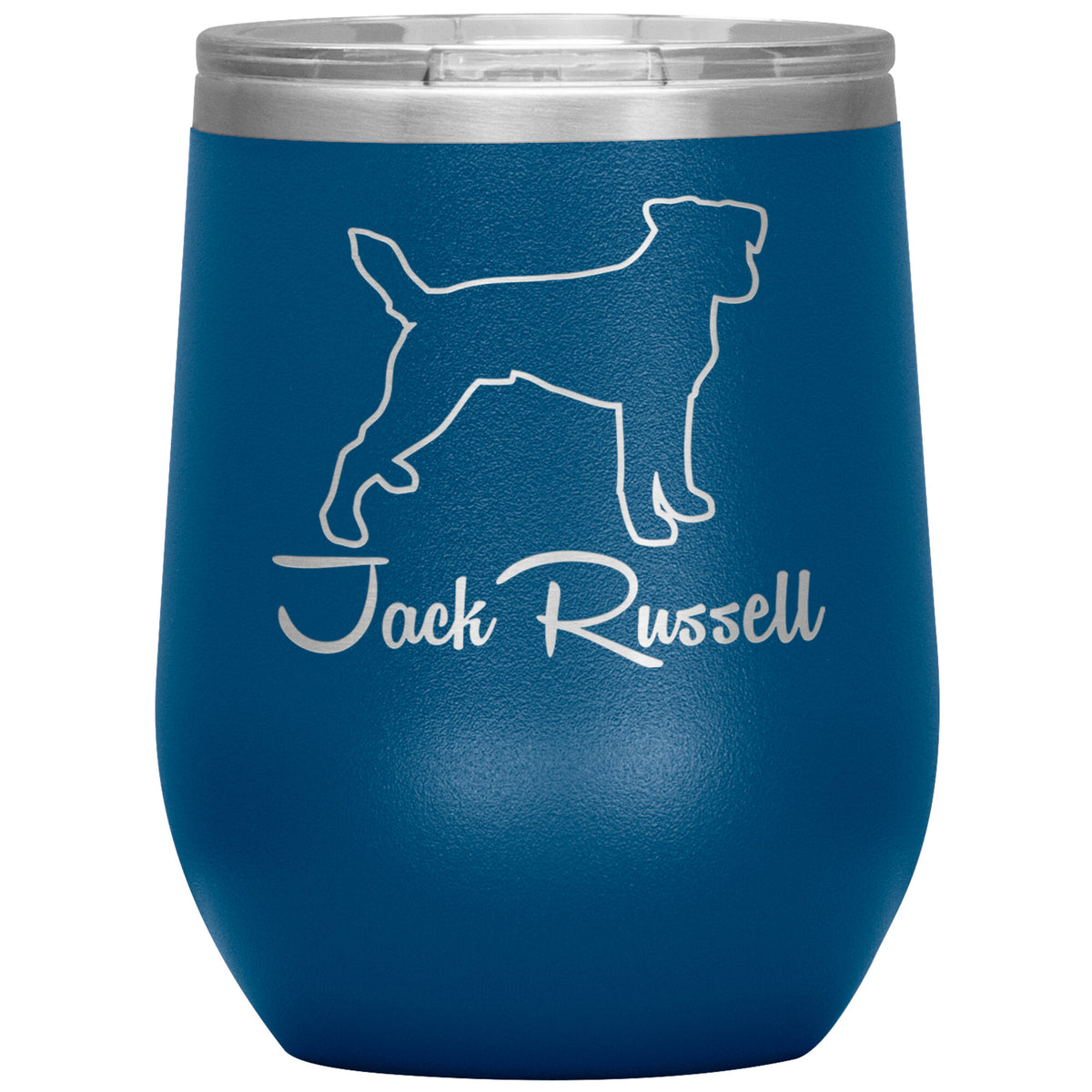 Jack Russell Dog Outlined Silhouette 12oz Wine Insulated Tumbler