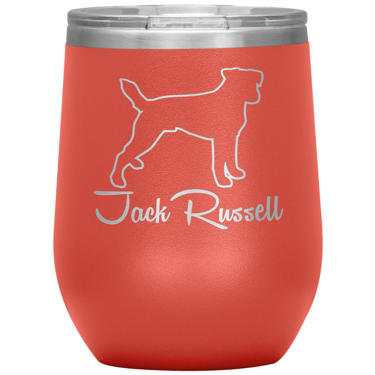 Jack Russell Dog Outlined Silhouette 12oz Wine Insulated Tumbler