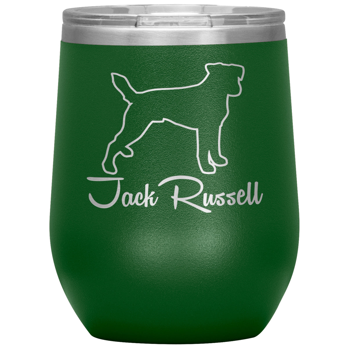 Jack Russell Dog Outlined Silhouette 12oz Wine Insulated Tumbler