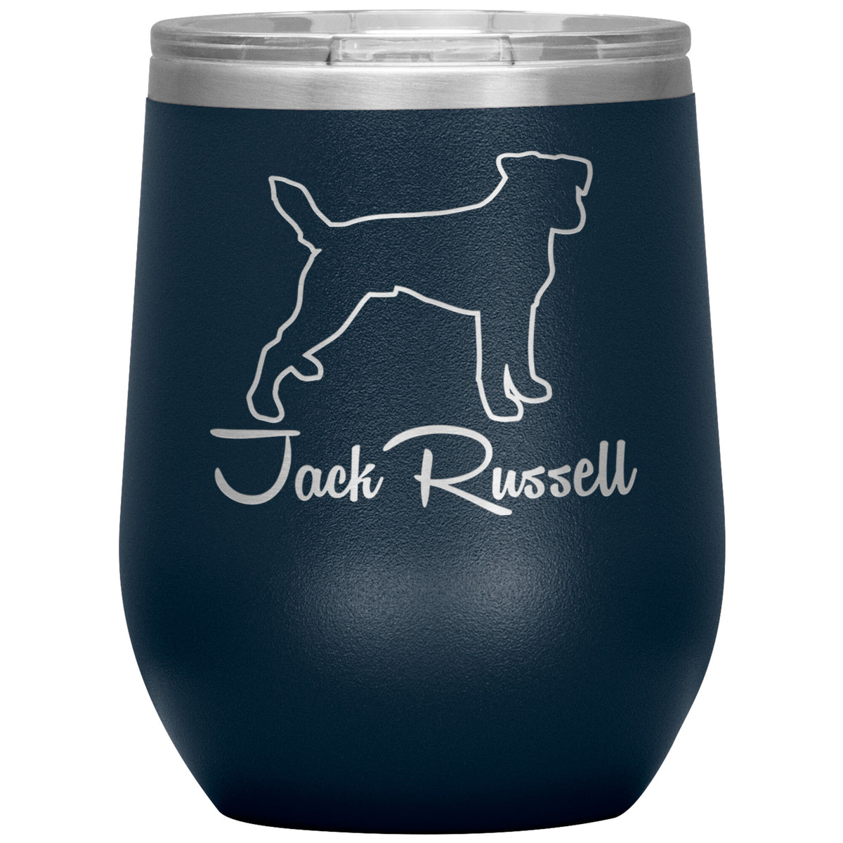 Jack Russell Dog Outlined Silhouette 12oz Wine Insulated Tumbler