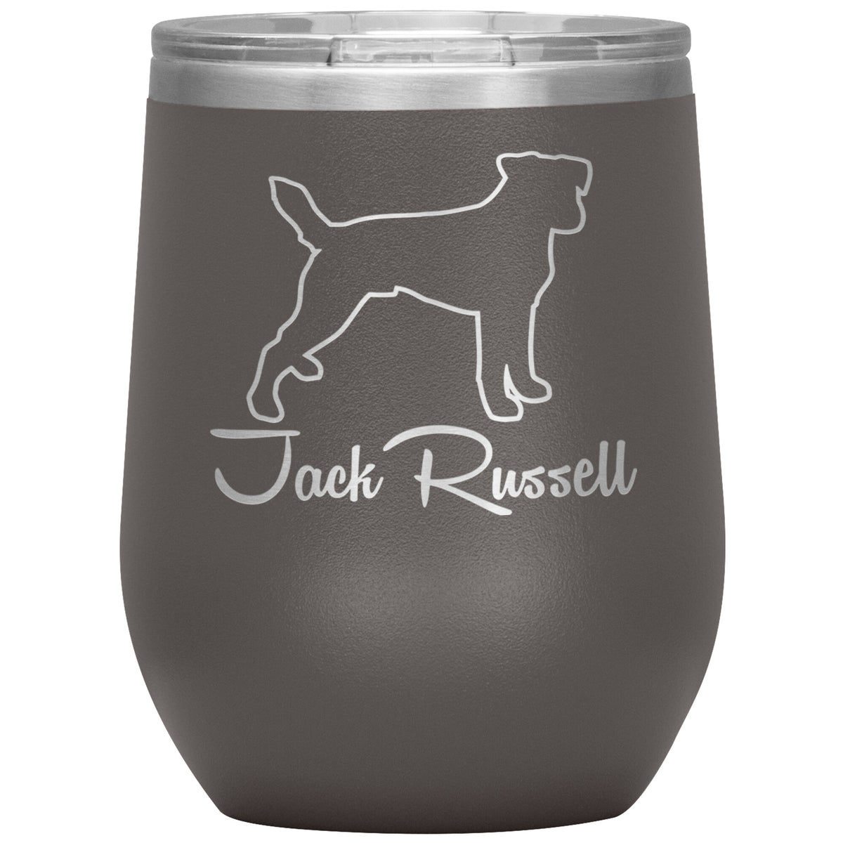 Jack Russell Dog Outlined Silhouette 12oz Wine Insulated Tumbler