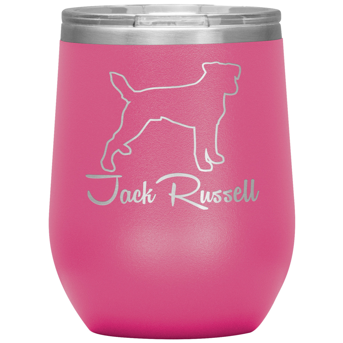 Jack Russell Dog Outlined Silhouette 12oz Wine Insulated Tumbler