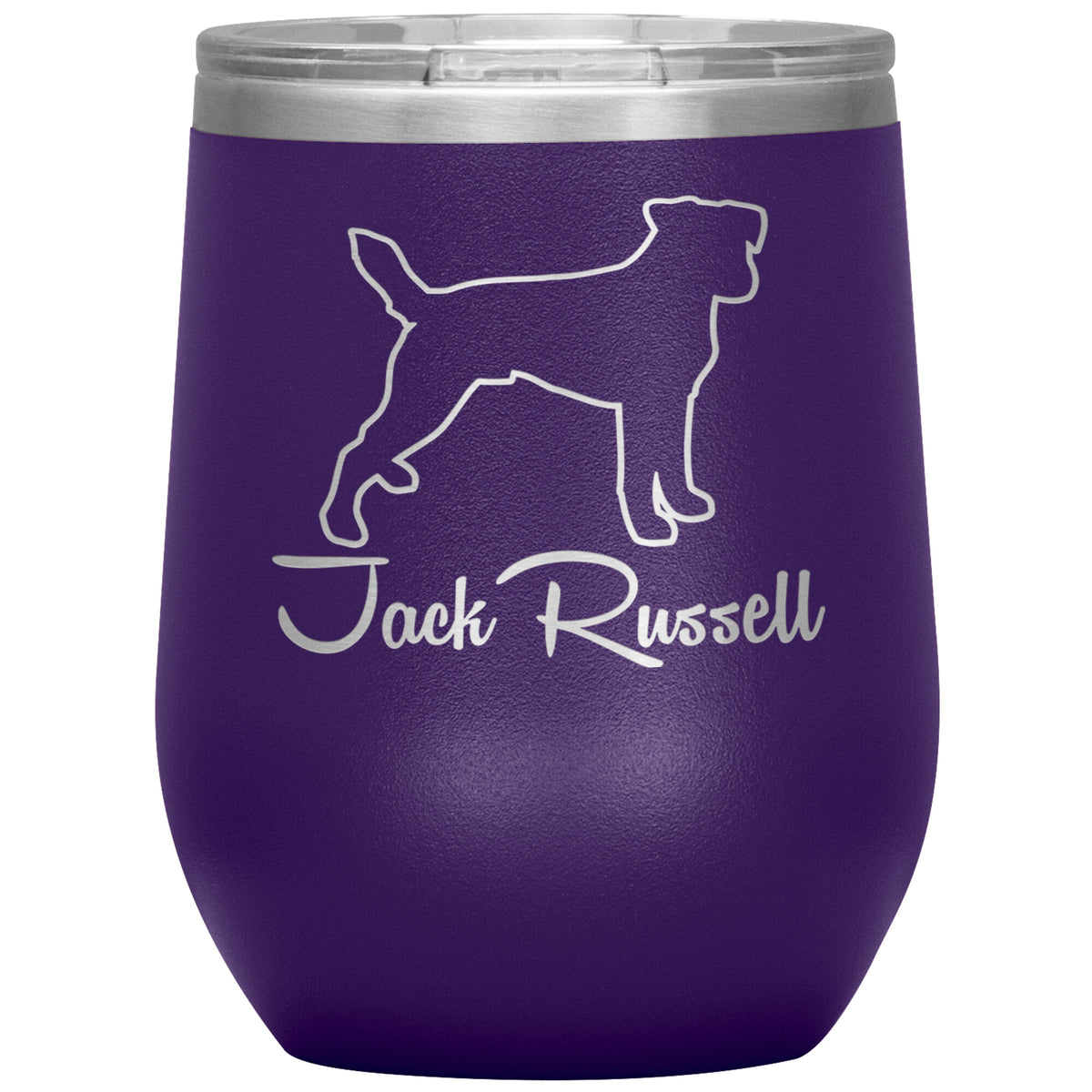 Jack Russell Dog Outlined Silhouette 12oz Wine Insulated Tumbler