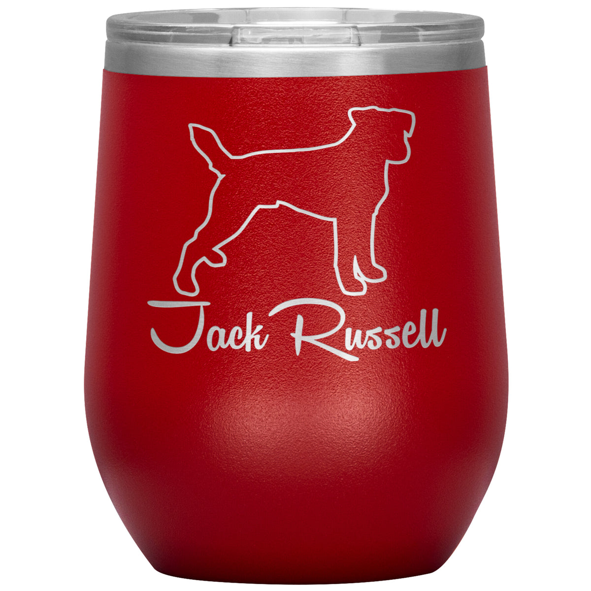Jack Russell Dog Outlined Silhouette 12oz Wine Insulated Tumbler