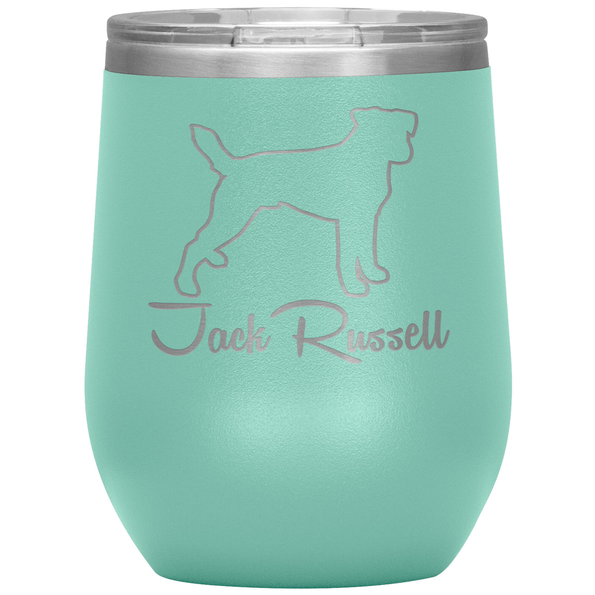 Jack Russell Dog Outlined Silhouette 12oz Wine Insulated Tumbler