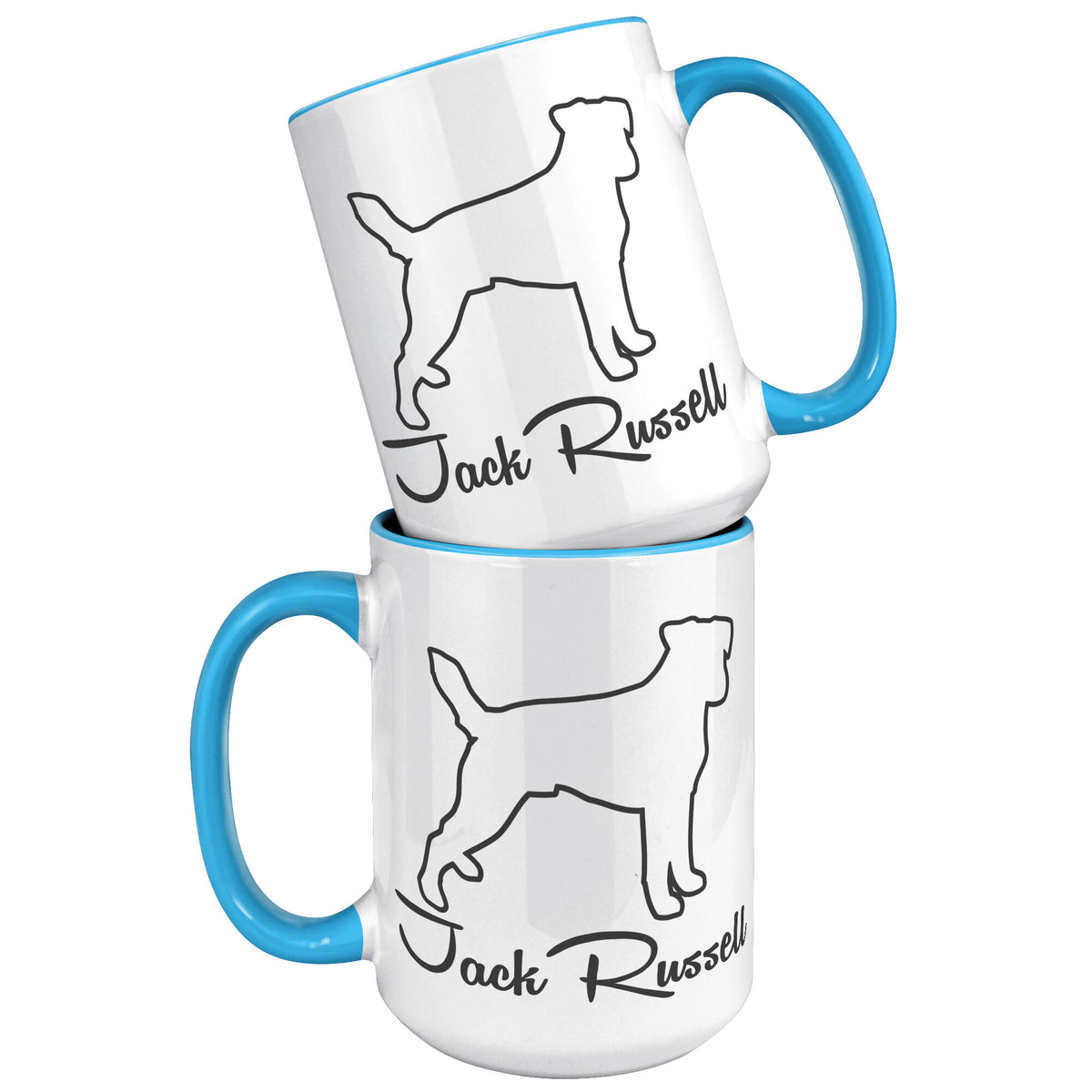 Jack Russell Dog Outlined Silhouette 15oz Accent Mug
