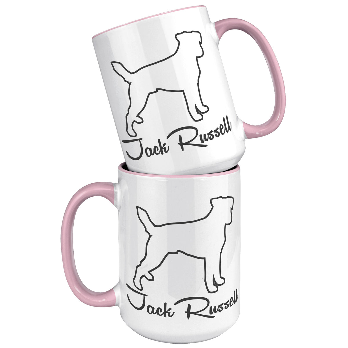 Jack Russell Dog Outlined Silhouette 15oz Accent Mug