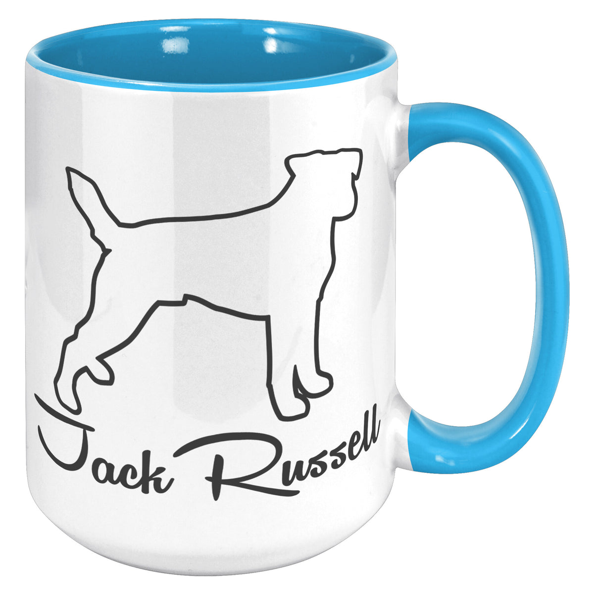 Jack Russell Dog Outlined Silhouette 15oz Accent Mug