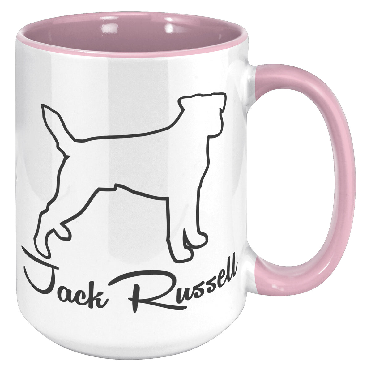 Jack Russell Dog Outlined Silhouette 15oz Accent Mug