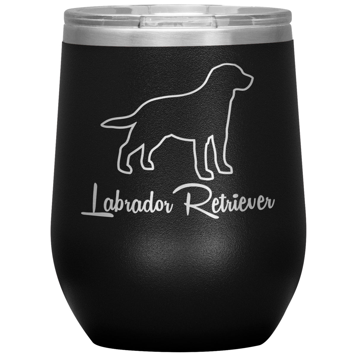 Labrador Retriever Dog Outlined Silhouette 12oz Wine Insulated Tumbler