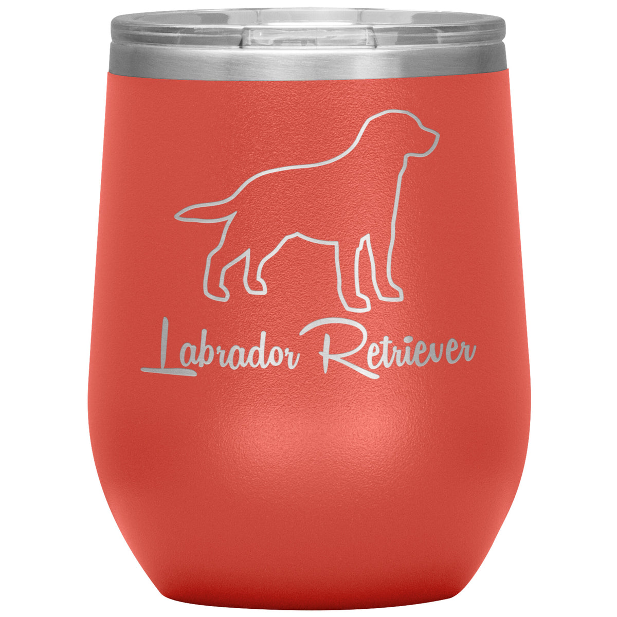 Labrador Retriever Dog Outlined Silhouette 12oz Wine Insulated Tumbler