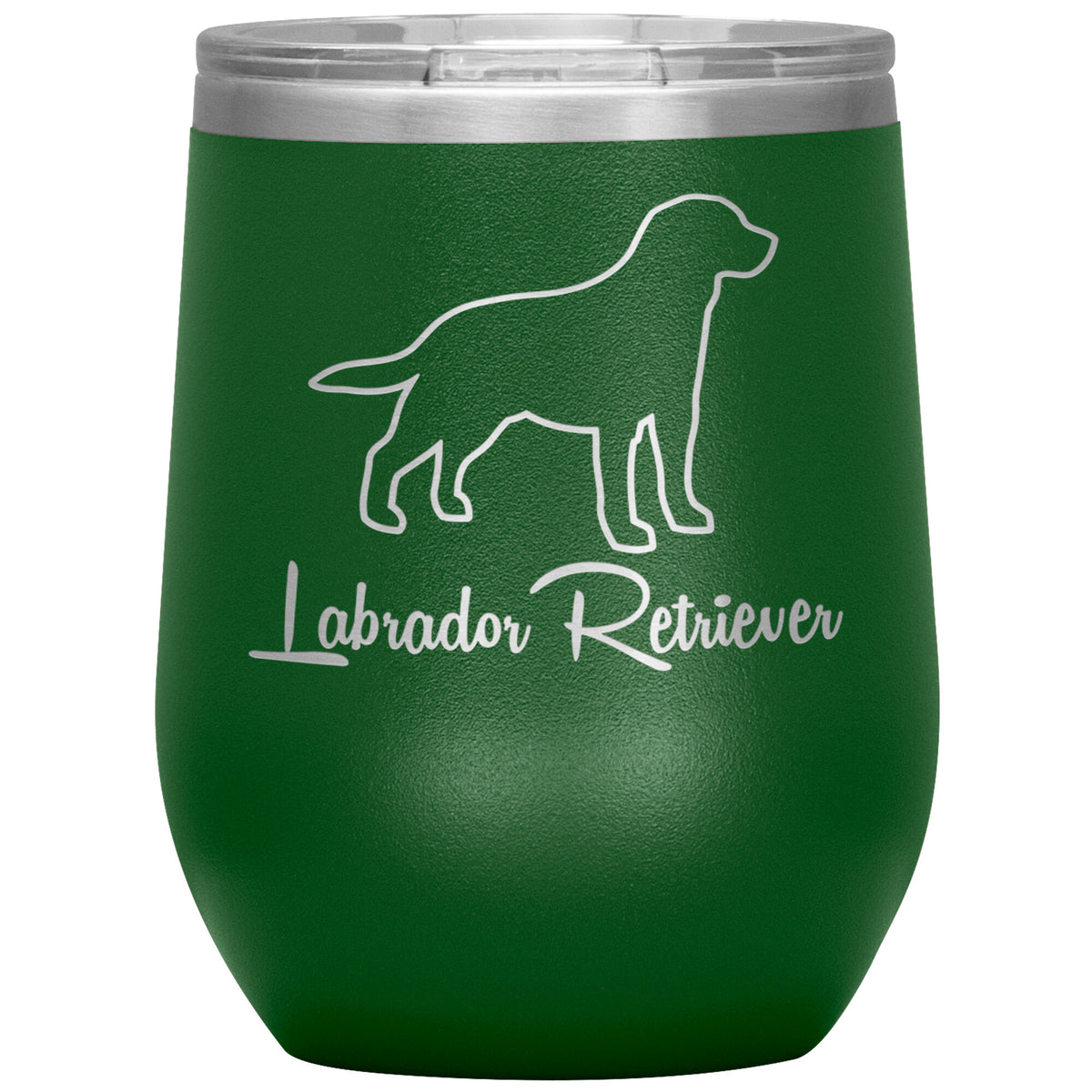 Labrador Retriever Dog Outlined Silhouette 12oz Wine Insulated Tumbler