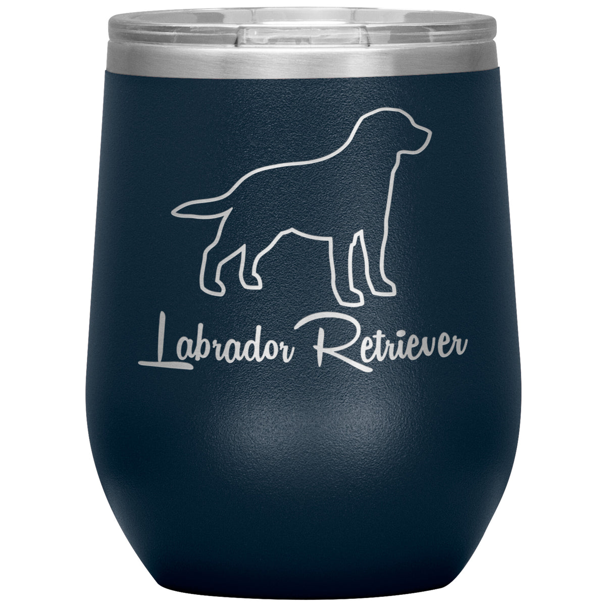 Labrador Retriever Dog Outlined Silhouette 12oz Wine Insulated Tumbler
