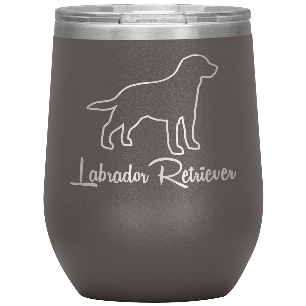 Labrador Retriever Dog Outlined Silhouette 12oz Wine Insulated Tumbler