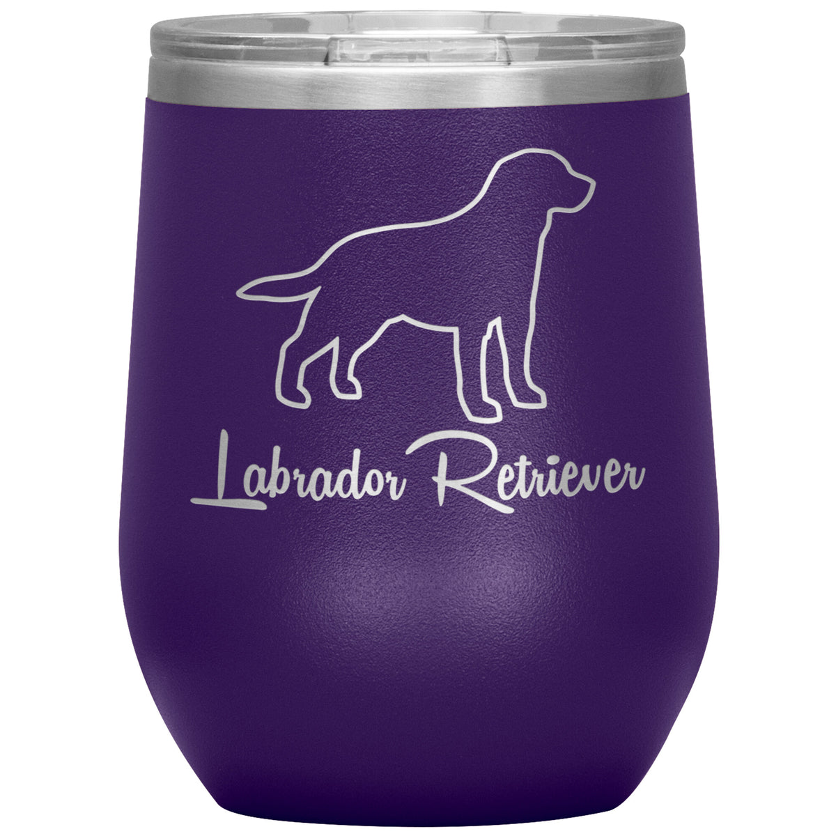 Labrador Retriever Dog Outlined Silhouette 12oz Wine Insulated Tumbler