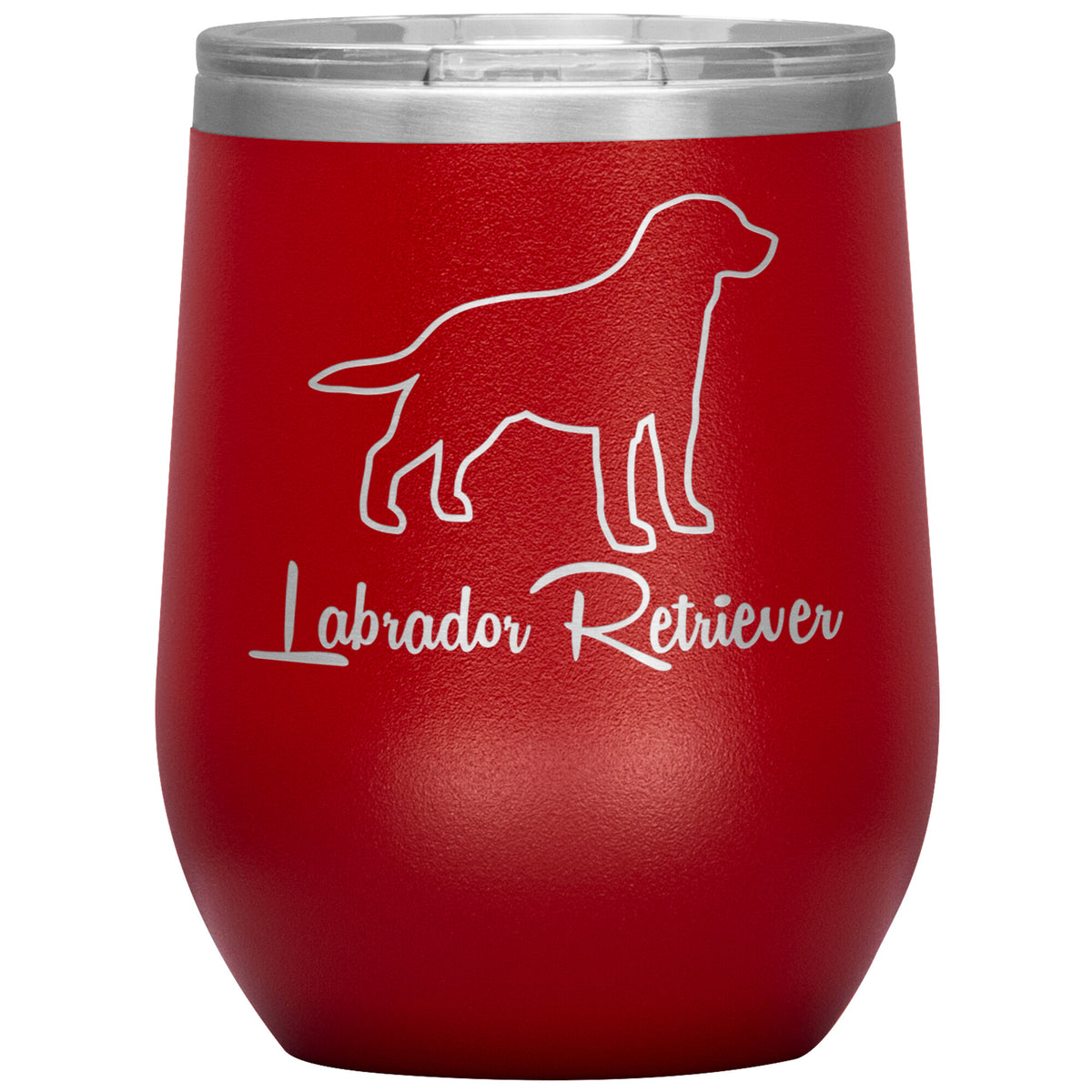 Labrador Retriever Dog Outlined Silhouette 12oz Wine Insulated Tumbler