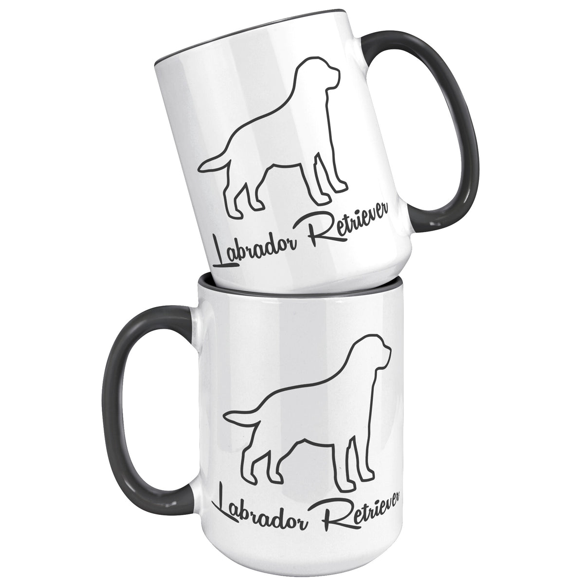 Labrador Retriever Dog Outlined Silhouette 15oz Accent Mug