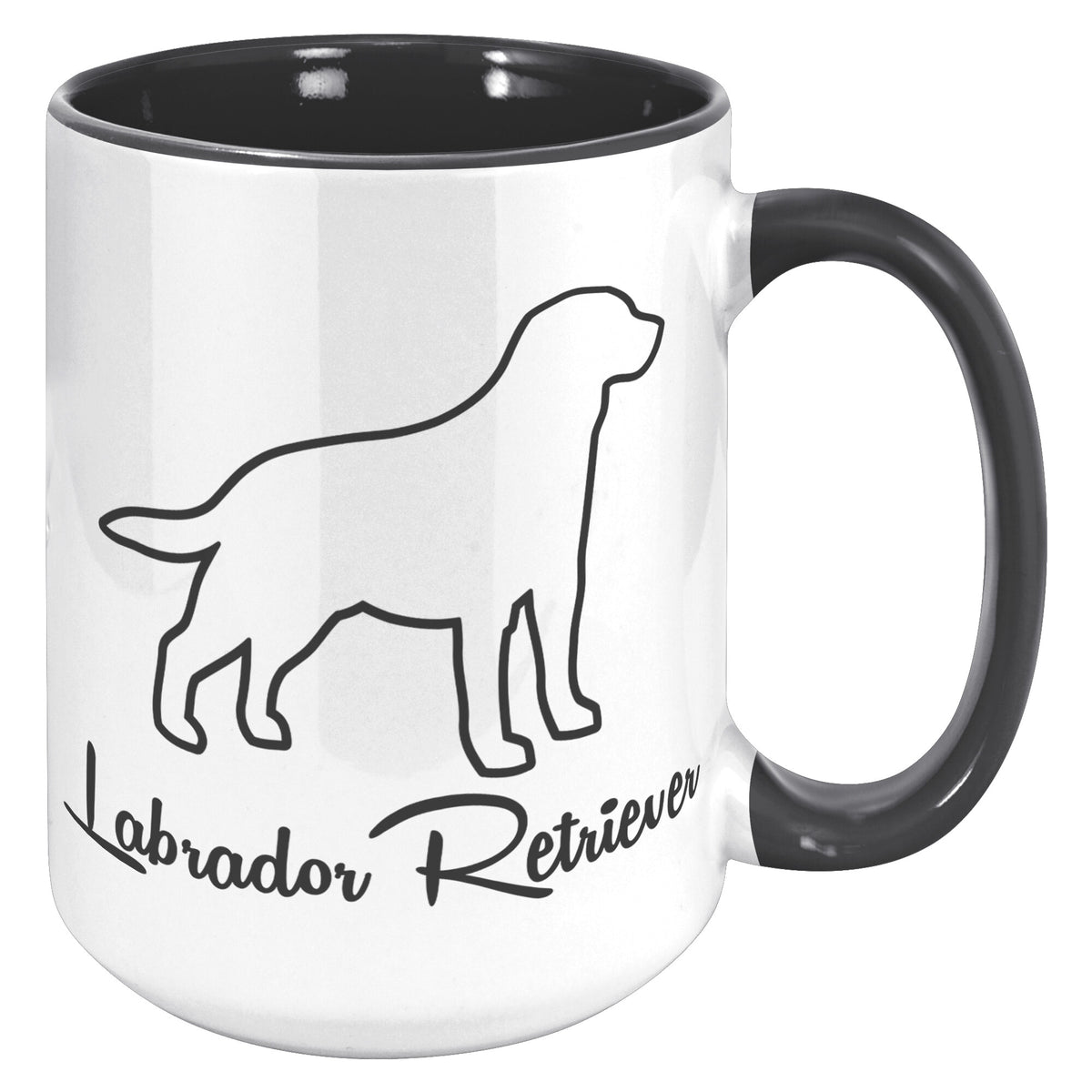 Labrador Retriever Dog Outlined Silhouette 15oz Accent Mug