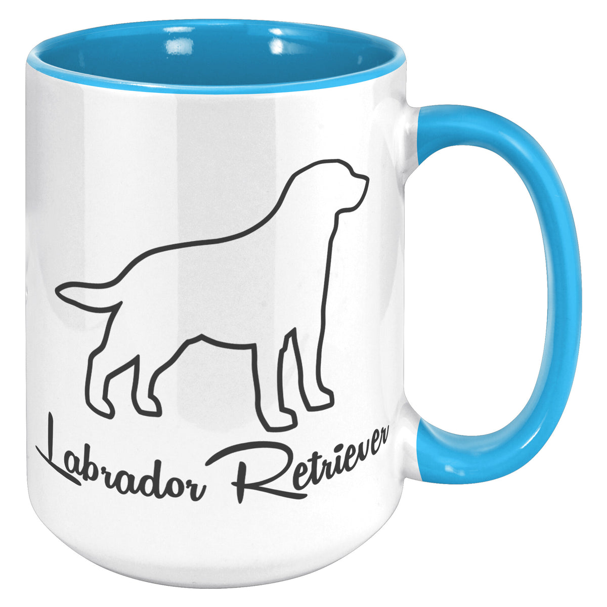 Labrador Retriever Dog Outlined Silhouette 15oz Accent Mug