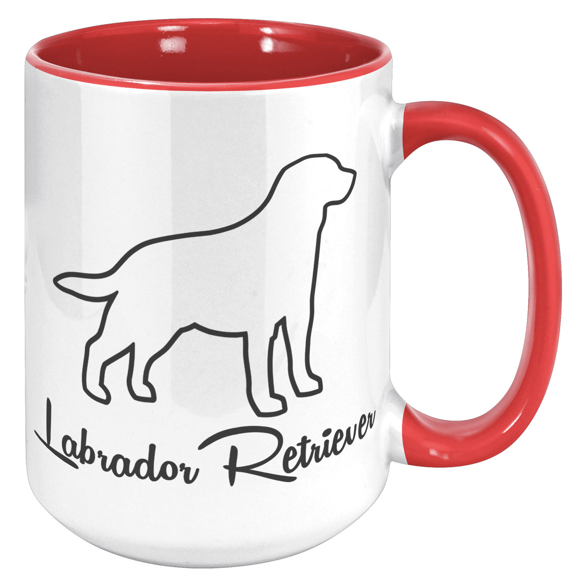 Labrador Retriever Dog Outlined Silhouette 15oz Accent Mug